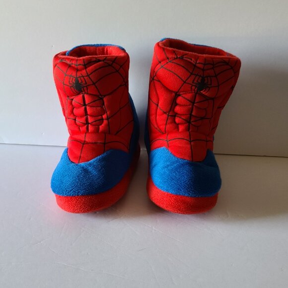 MARVEL BOY'S SPIDERMAN SLIPPER BOOTIES RED/BLUE SIZE MEDIUM 7/8 - Picture 3 of 8